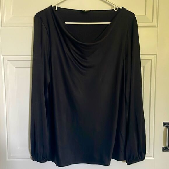 W by Worth Black Draped Blouse - Picture 1 of 7